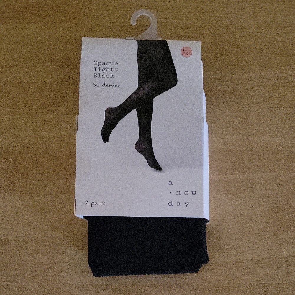 A New Day Black Opaque Tights